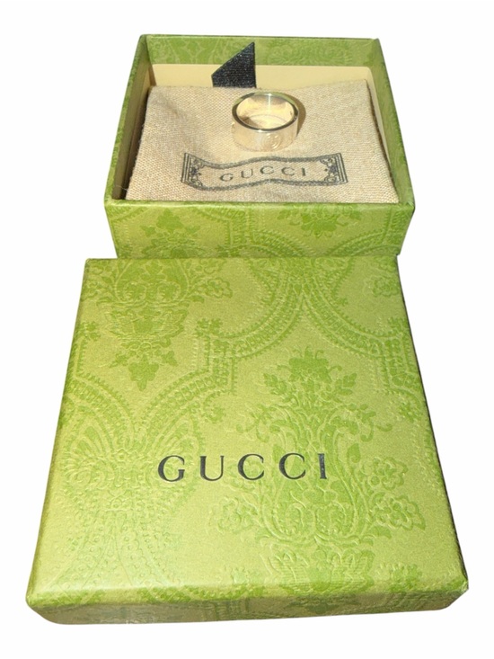 Gucci Jewelry - NIB Gucci Sterling Silver Cut-Out G Motif Wide Band Ring (Full Set)